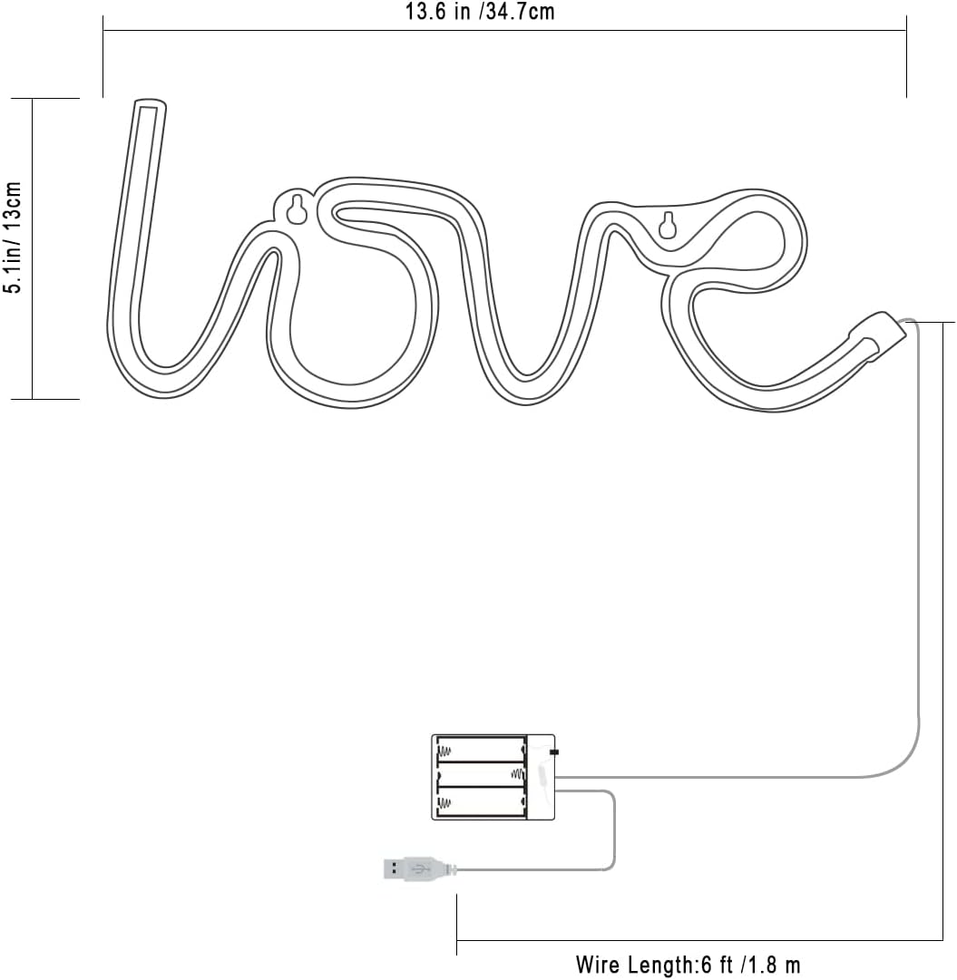 Love Neon Sign Custom Love Lights Wedding Wall Hanging Party Art Home Bedroom decoration