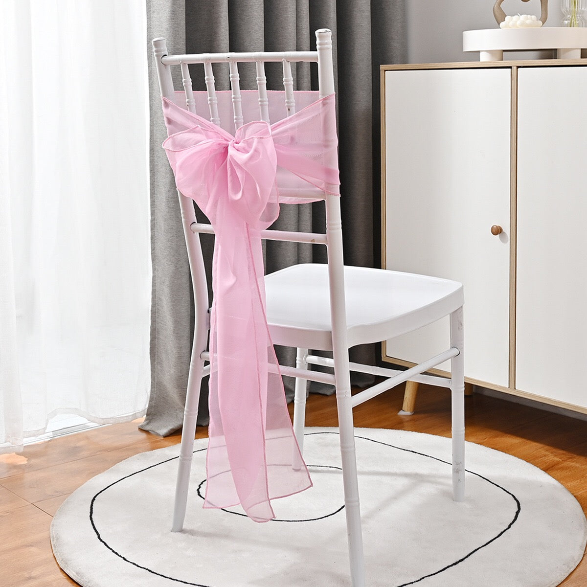 10PCS Polyester Chair Sashes for Wedding Banquet Party Decoration Chair Bows Ties Chair Cover Decorations