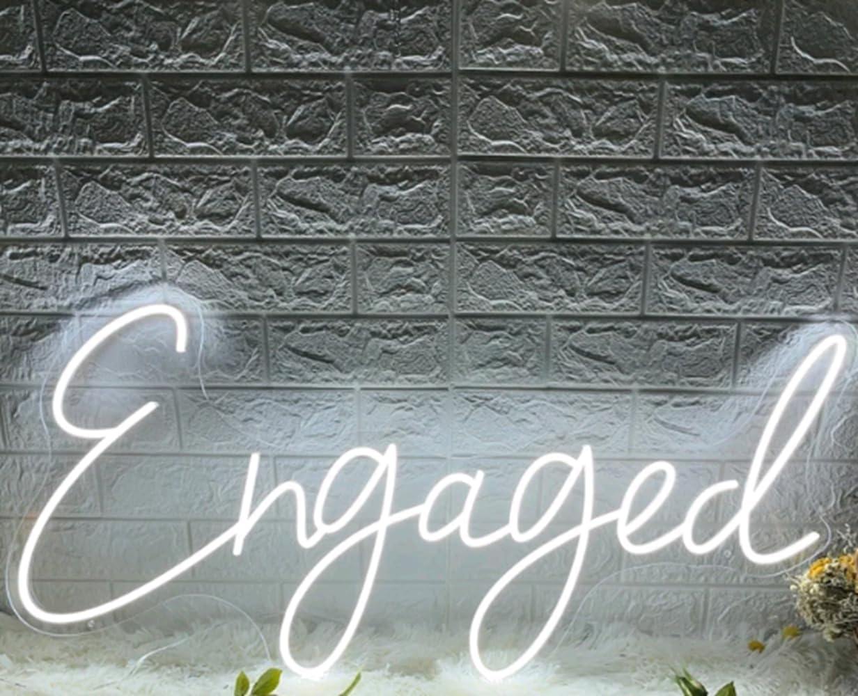 Engaged Wedding Neon Sign, Custom Wedding LED Neon Light Engagement Gifts, Proposal Party Engagement Backdrop Wall Decor