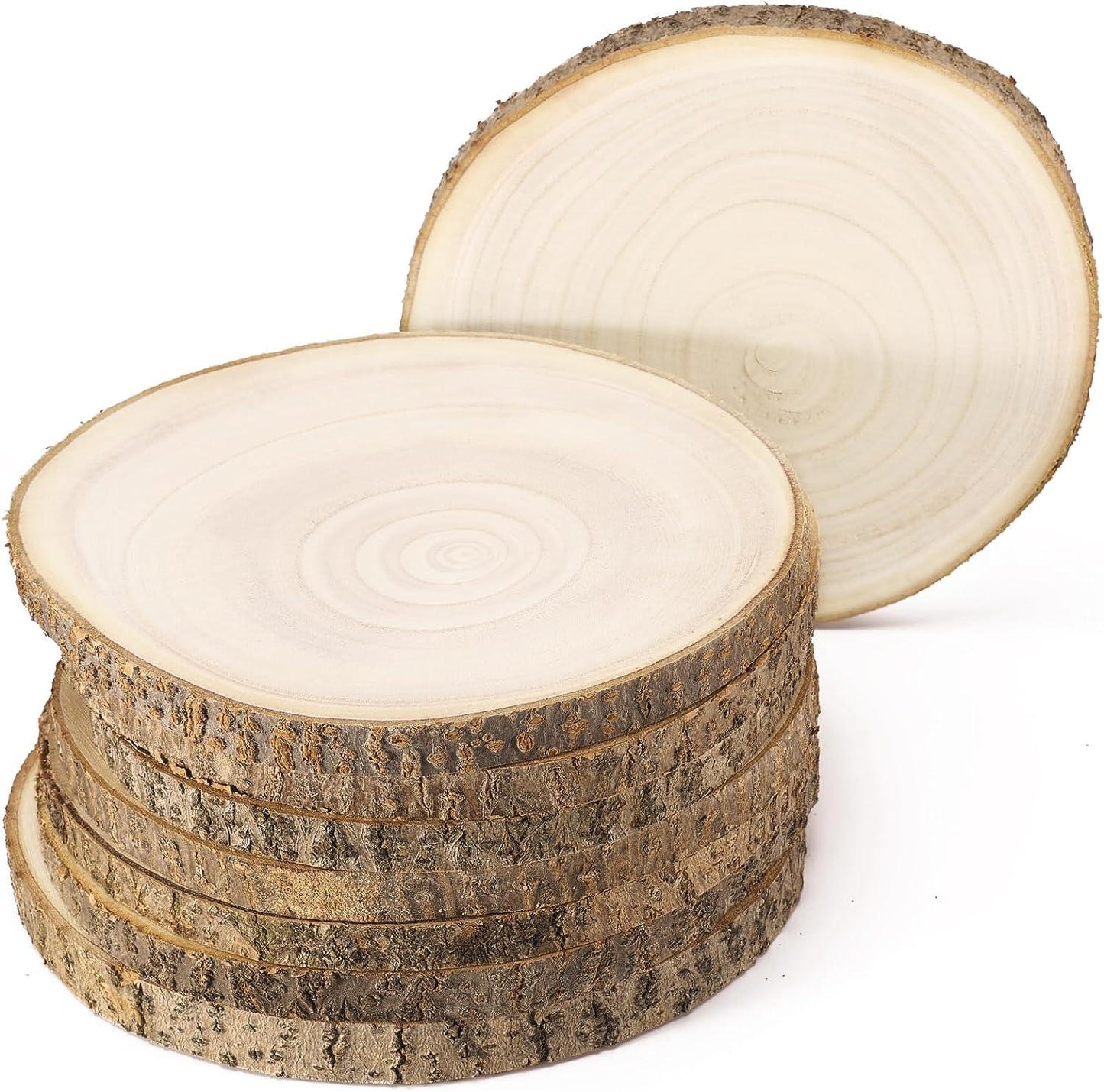 10pcs 6-7 Inch Nature Wood Slice for Weddings, Wood Slice Centerpieces, Rustic Wedding Decorations
