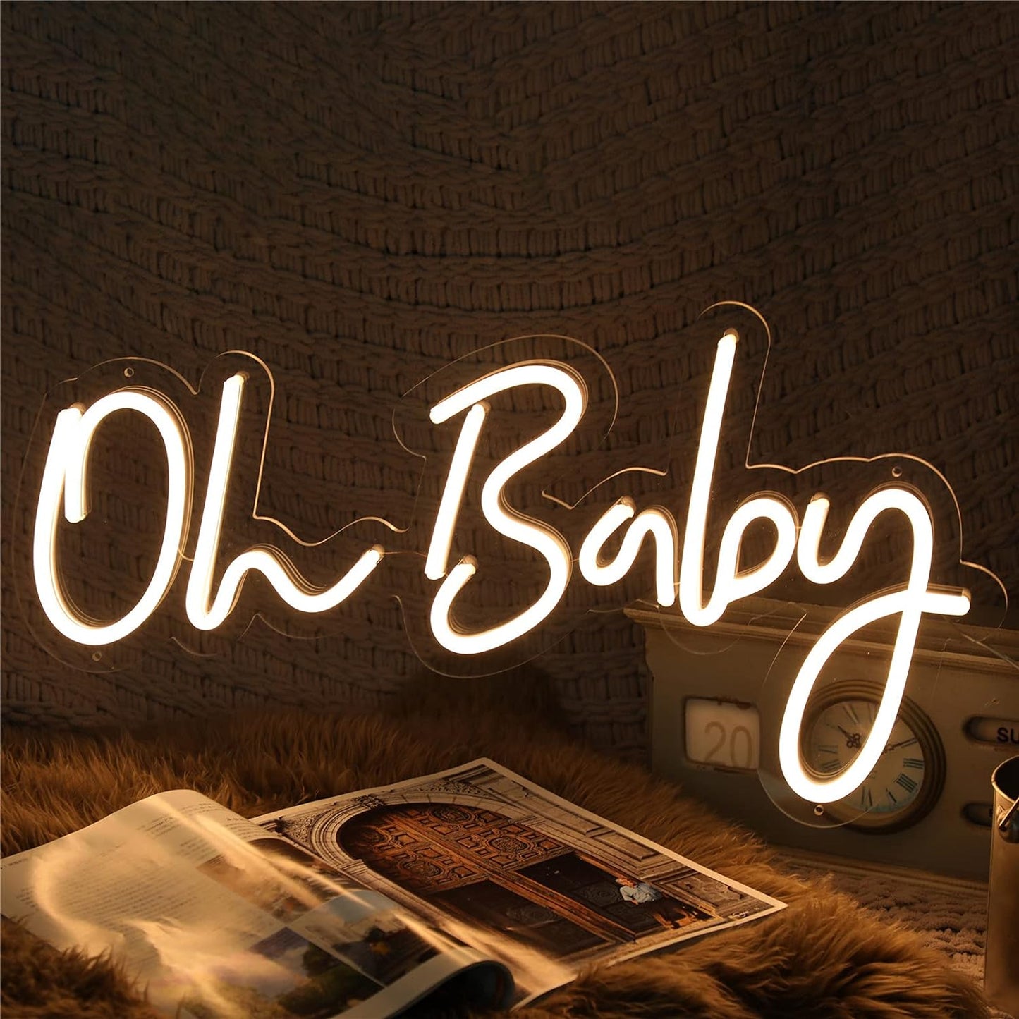 Oh Baby Neon Sign Custom Wall Decor, Led Sign Personalized Gifts for Her, Neon Light Baby Shower Decor, Led Light Baby Shower Gifts