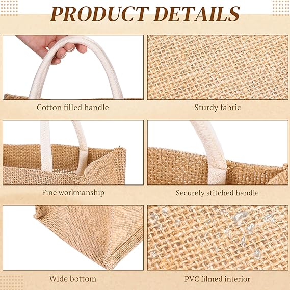 20PCS Personalized Burlap Tote Bag Reusable Wedding Welcome Bags with Handles for Beach Wedding, Bridal Shower Gift Bags