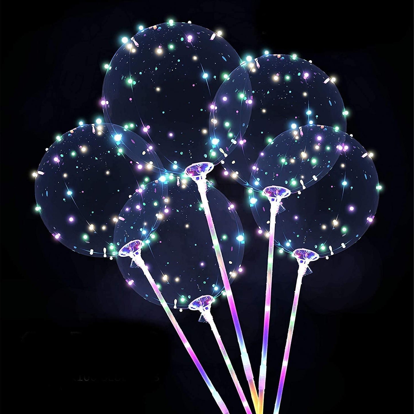 LED Bobo Balloons with Sticks for Weddings, Bridal Showers, Birthdays & More Parties