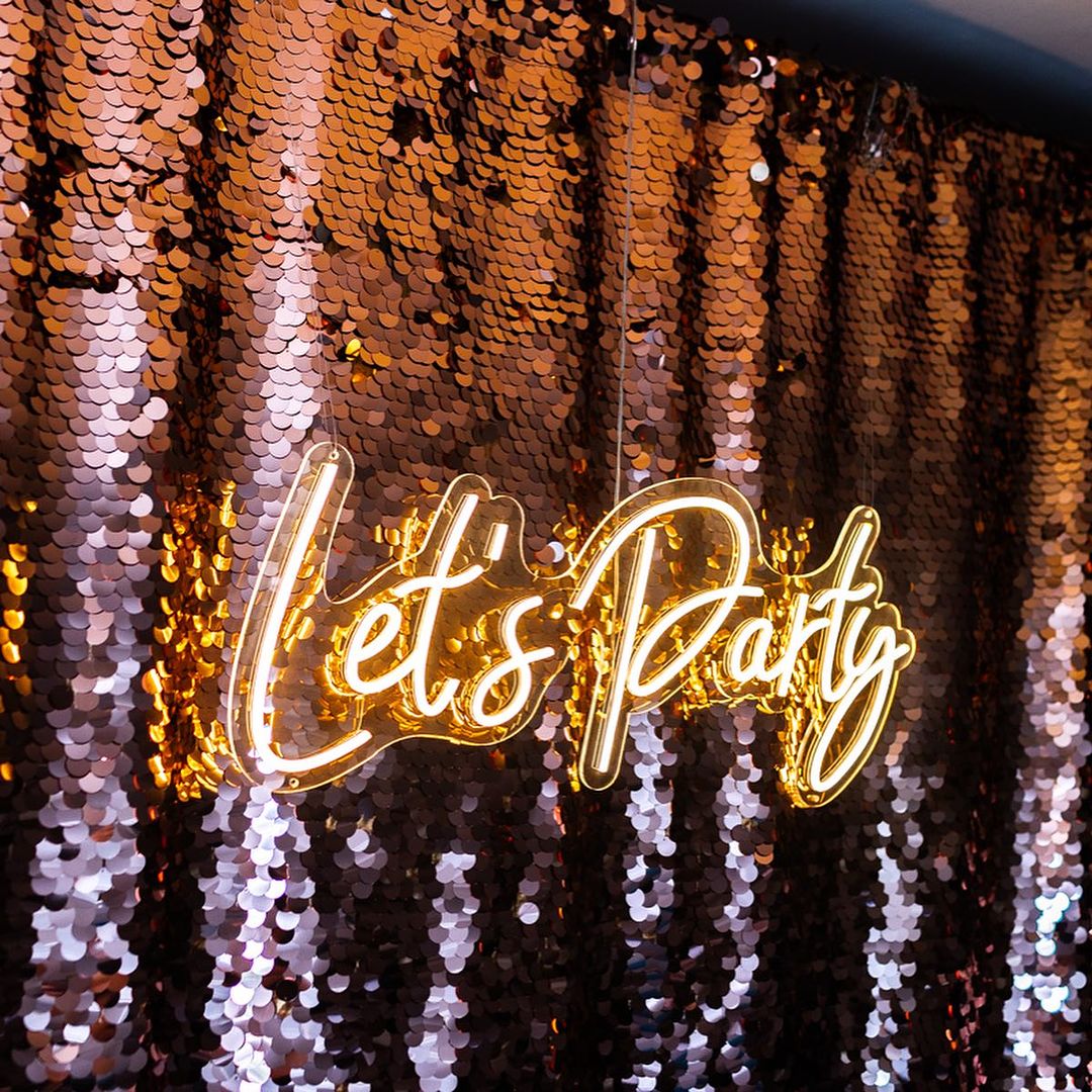 Let's Party Neon Sign, Bar Neon Sign, Neon Wedding Sign, Birthday Sign, Wedding Backdrop, Bar Backdrop, Neon Party Sign, Party Backdrop