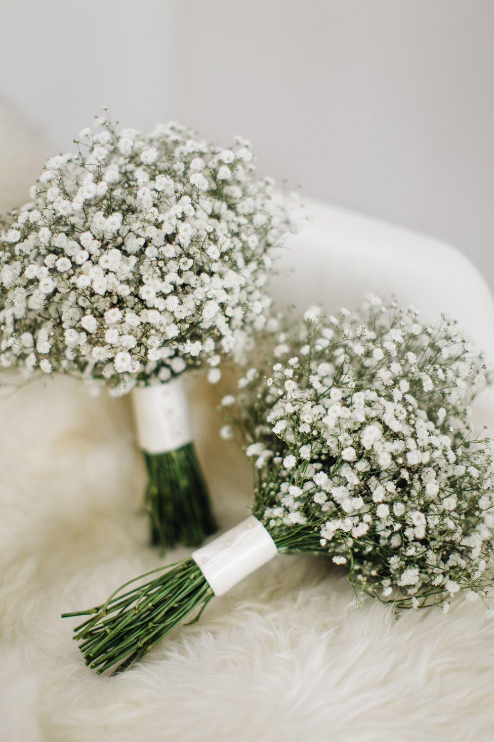 12pcs Artificial Baby's Breath Decorations, White Real Touch Flowers F ...