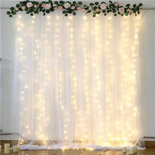 Window Curtain String Lights for Garden Wall Decorations