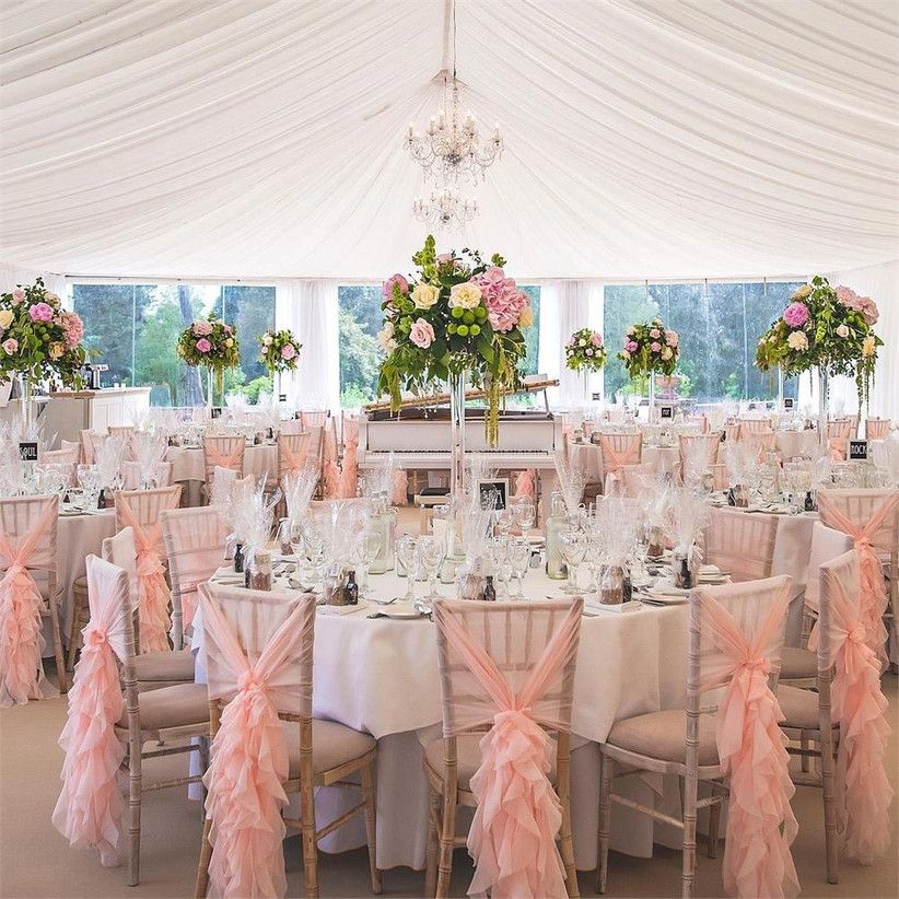 Chiffon Chair Sashes with a Bow Tie for Outdoor Indoor Wedding Receptions