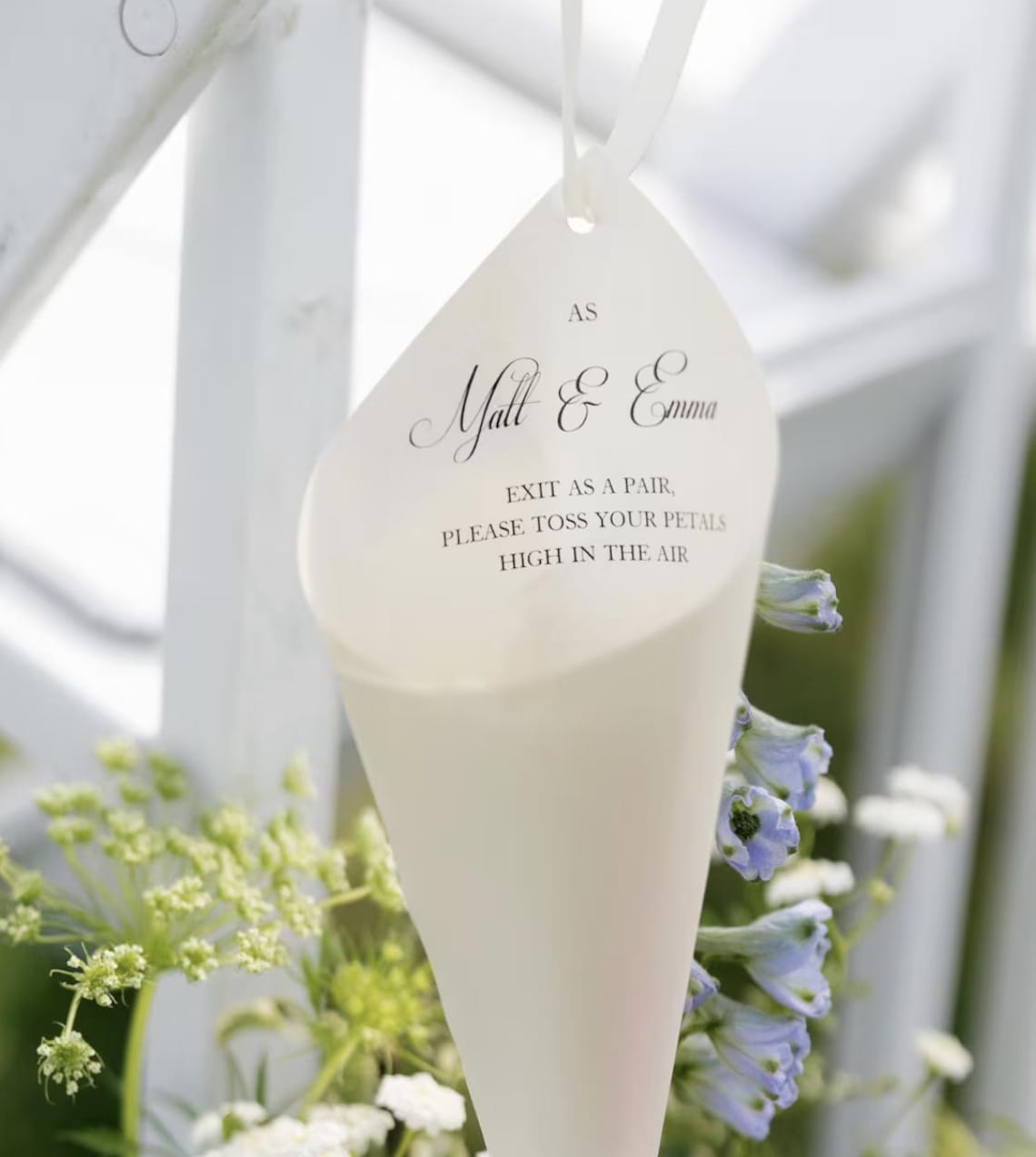 Wedding Petal Cones,Shimmer Wedding Petal Cones with Ivory Ribbon for Wedding Confetti Toss
