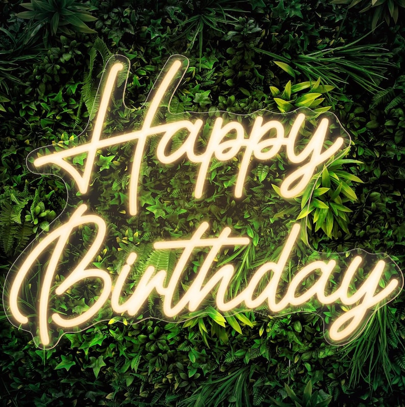 Happy Birthday Neon Sign, Birthday Neon Sign, Neon Party Backdrop, Party Neon Sign, Customized Neon Sign, Personalizable Neon Sign, Birthday Decorations