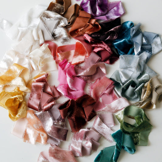 Hand dyed velvet ribbon,velvet ribbon by the yard,velvet ribbon for wedding bouquets invitations, flower arrangement,wedding decor-31 colors