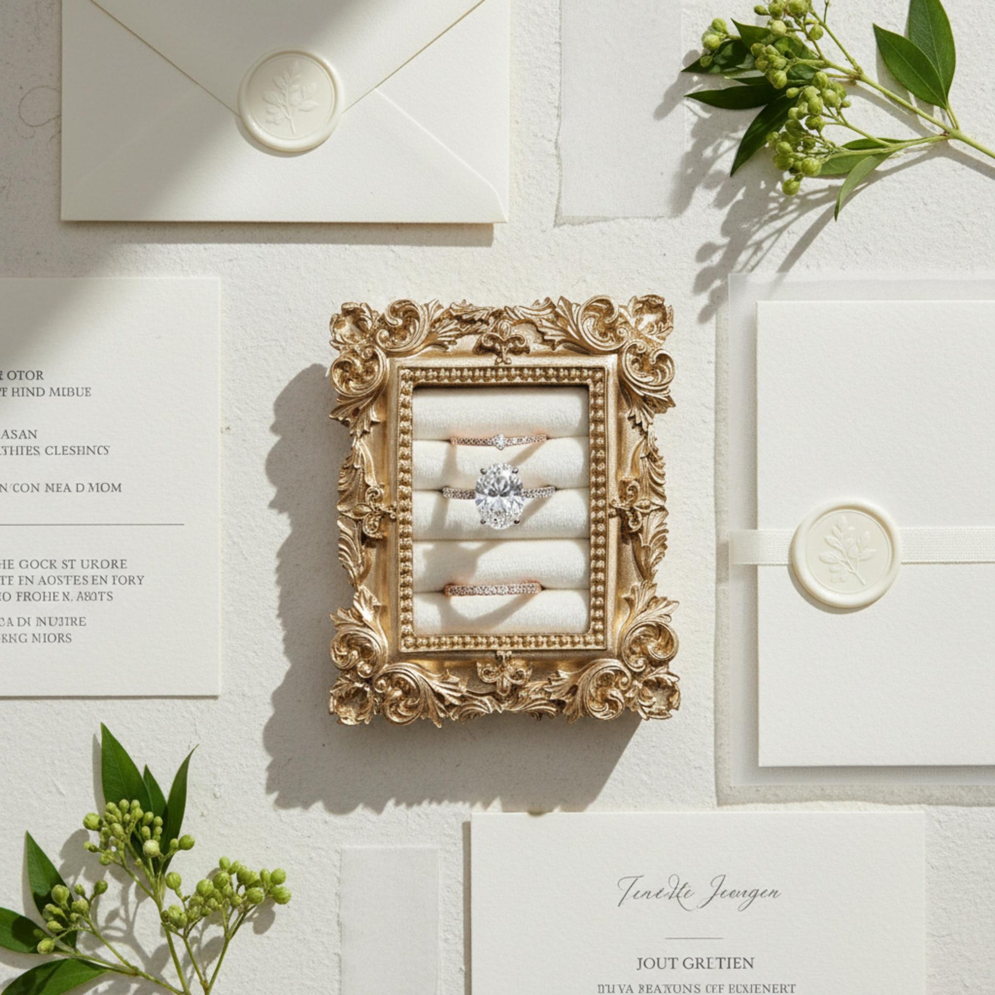 Vintage wedding ring holder, Wedding ring display frame, Flat lay ring holder frame,Elegant ring stand wedding,Wedding jewelry box organizer