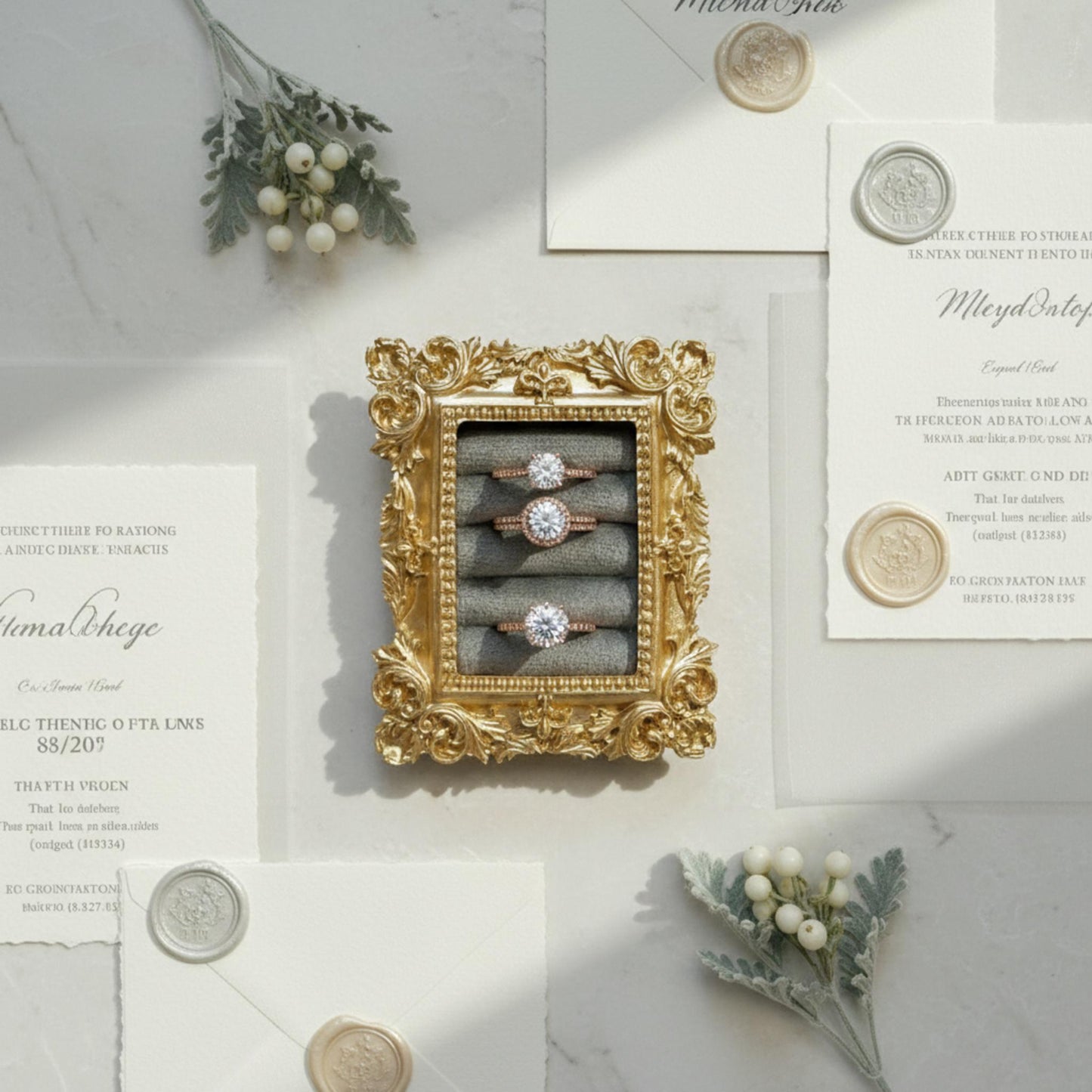 Vintage wedding ring holder, Wedding ring display frame, Flat lay ring holder frame,Elegant ring stand wedding,Wedding jewelry box organizer
