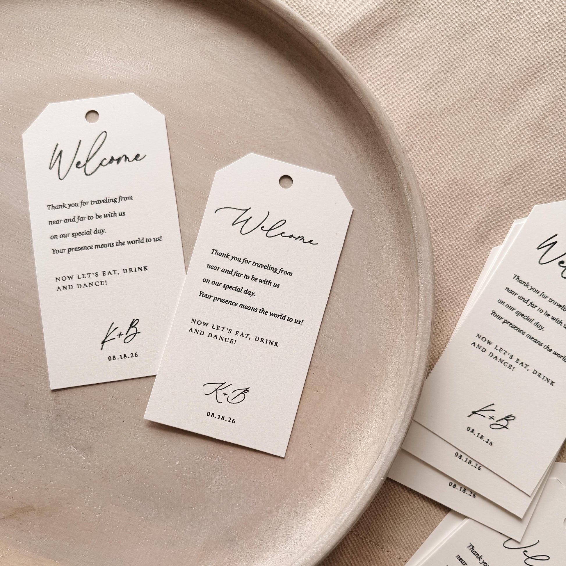Personalized Wedding Welcome Bag Tags, Custom Hotel Gift Tags (2.4 x 4.75 inches)