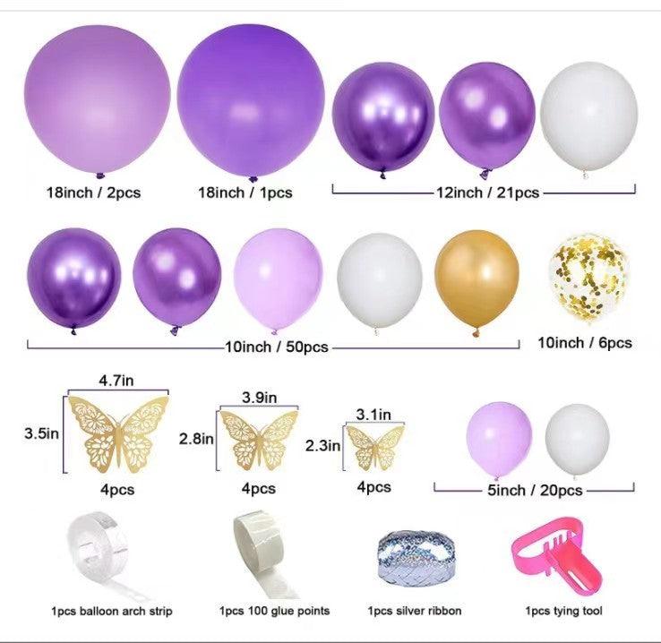 116pcs Purple Butterfly Baby Girl Balloon Garland Arch - If you say i do