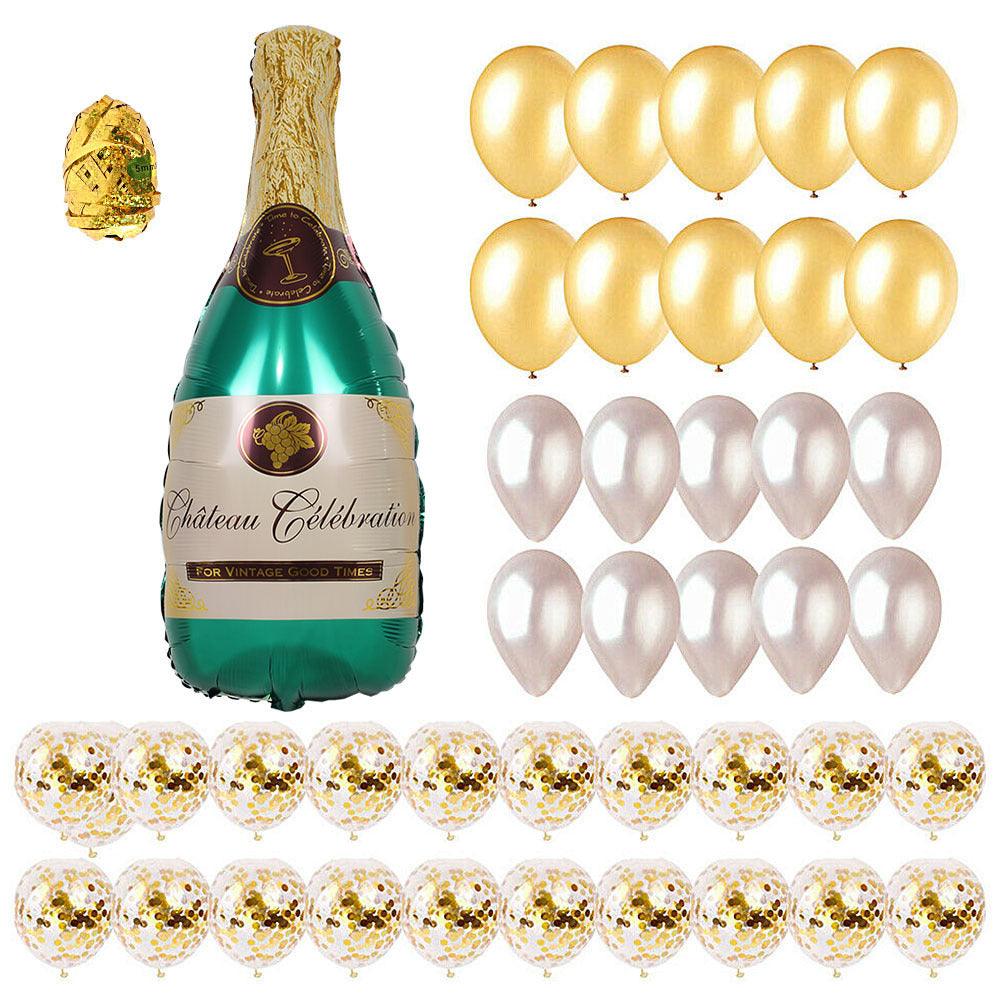 42pcs Large Size Champagne Bottle Balloons Set Wedding Christmas Birthday Party Decoration - If you say i do