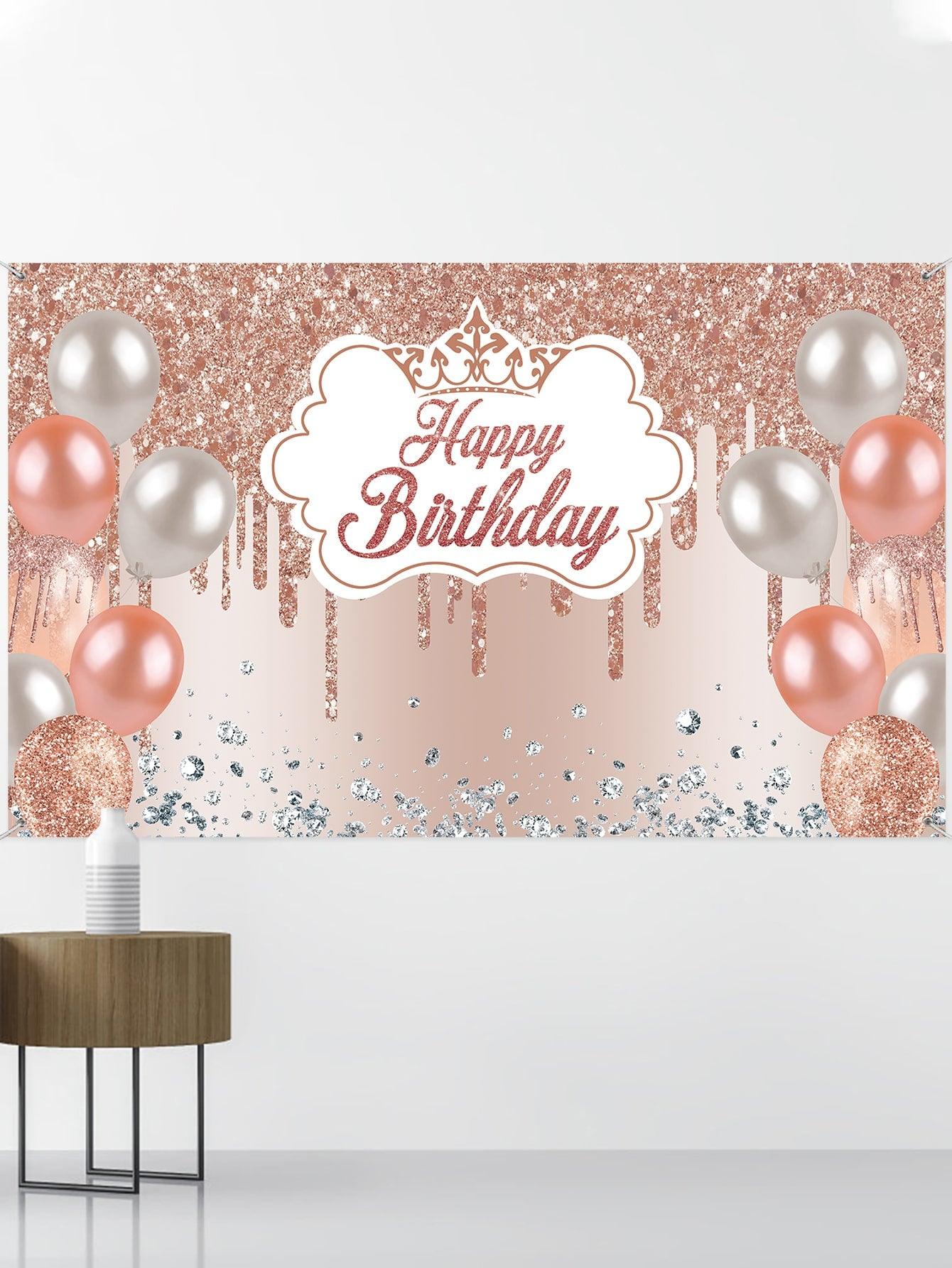 1pc Balloon Pattern Birthday Party Backdrop Background Cloth - If you say i do