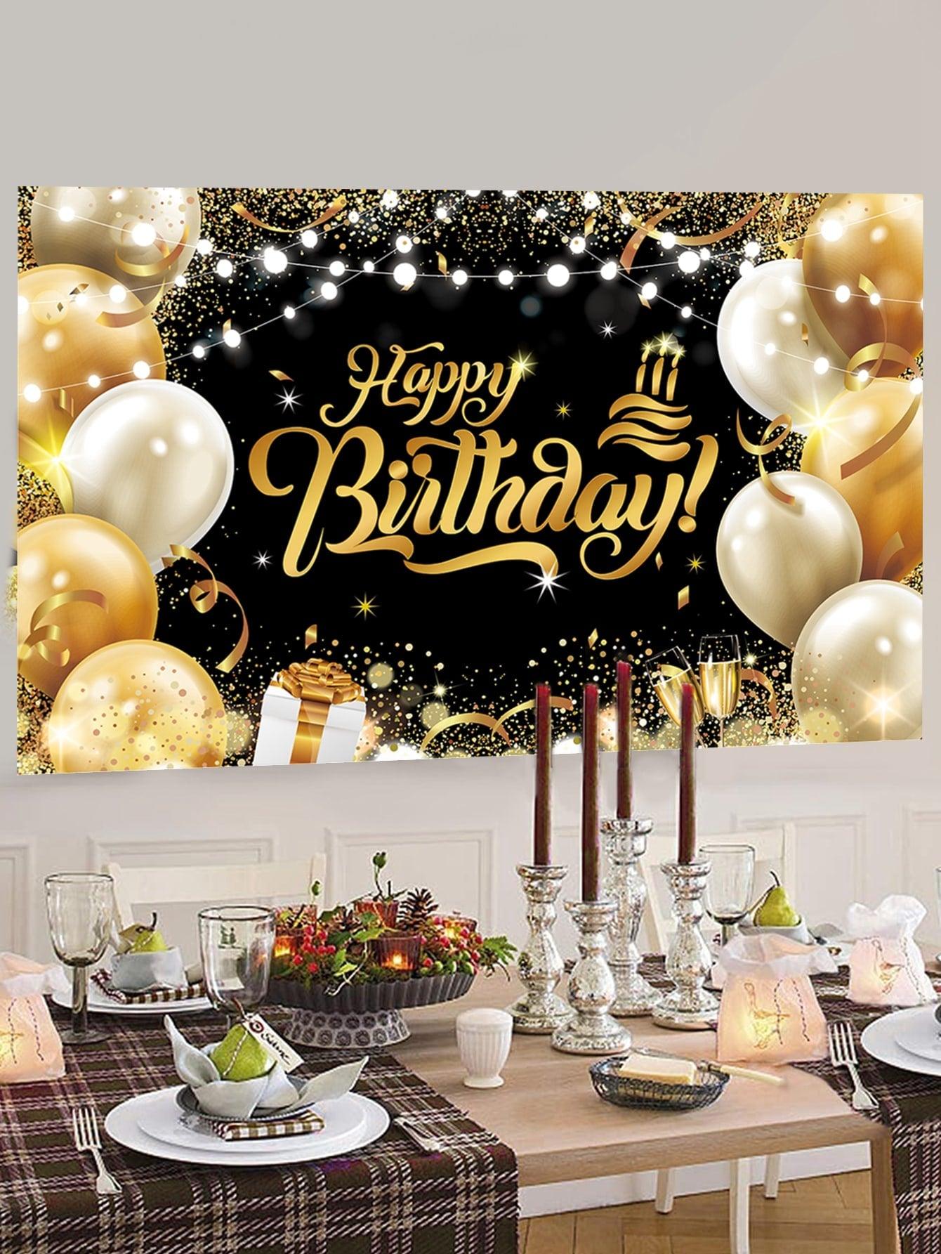 1pc Metallic Print Birthday Background Banner - If you say i do