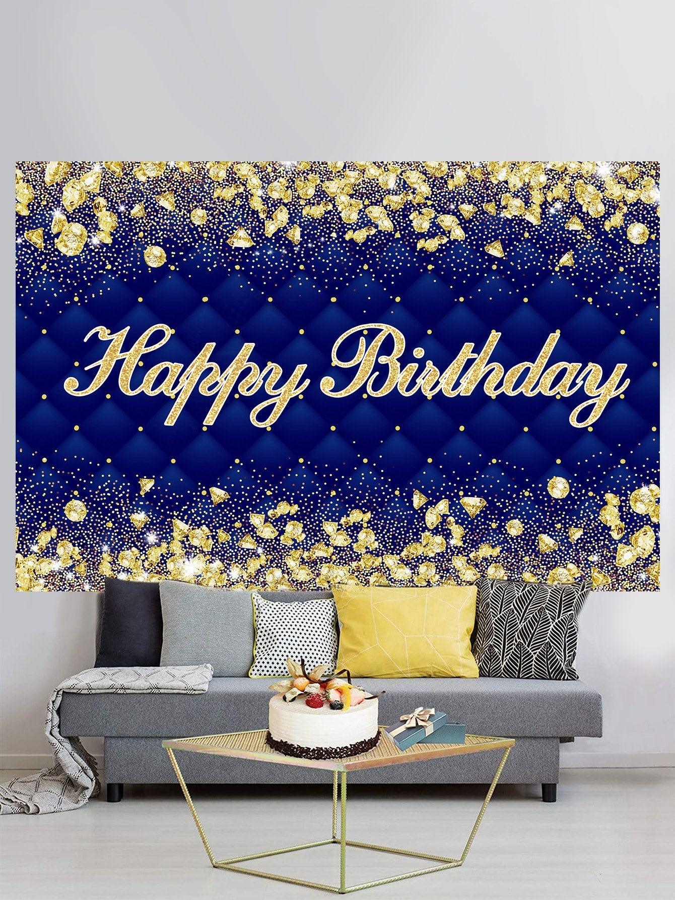 1pc Black Gold Metallic Birthday Party Banner - If you say i do