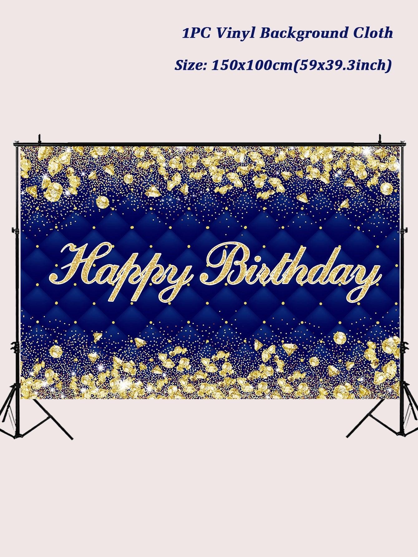 1pc Black Gold Metallic Birthday Party Banner - If you say i do