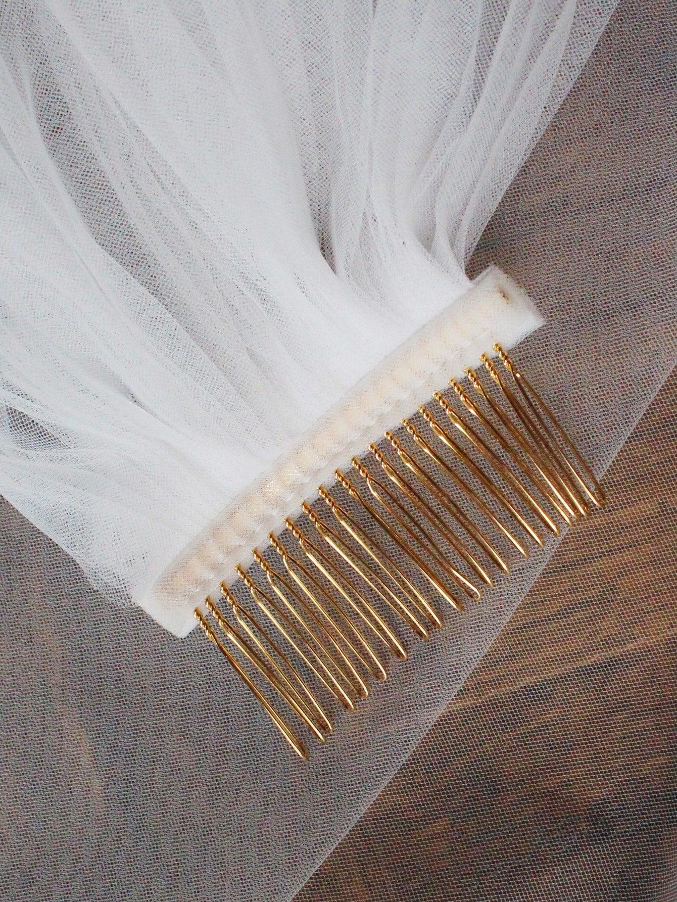 Appliques Decor Bridal Veil With Hair Comb - If you say i do