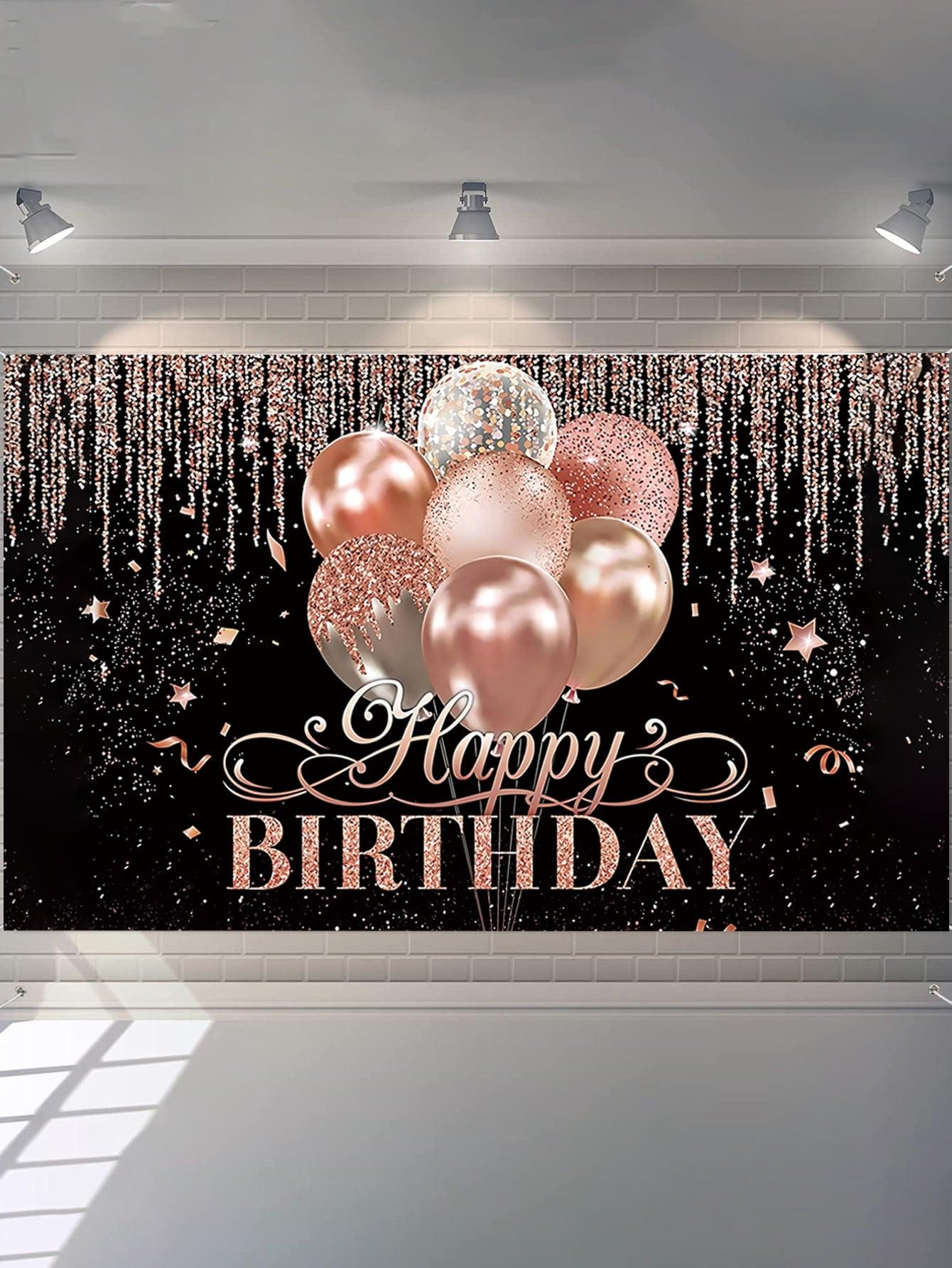 1pc Balloon & Slogan Graphic Birthday Backdrop Decorative Background Cloth - If you say i do