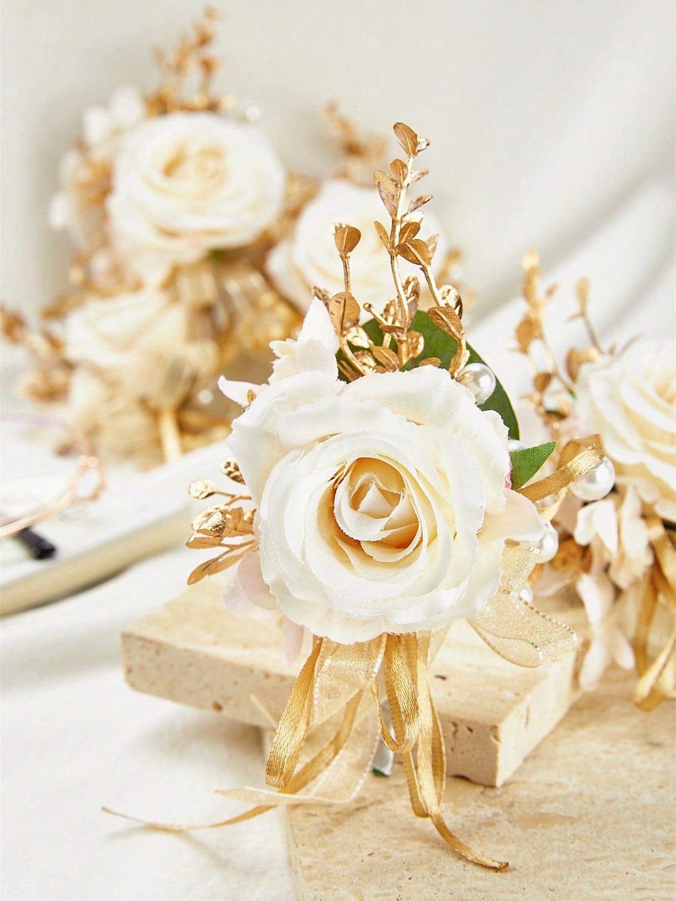 6pcs Flower Decor Boutonniere - If you say i do