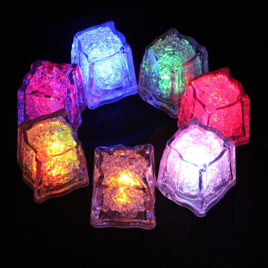 Glow LED Ice Cube Shape Lights Liquid Activated Submersible, Reusable-Color Change, Battery Operated for Weddings, Glow Parties - If you say i do