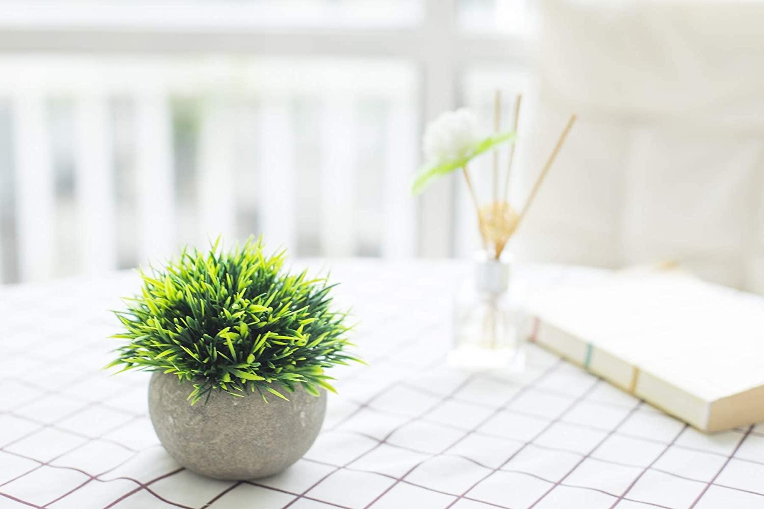 artificial potted plants and flowers 2 Pcs Small Fake Plants for Home Decor Indoor,Artificial Faux Potted Greenery for House Office Decorations Latitude Run