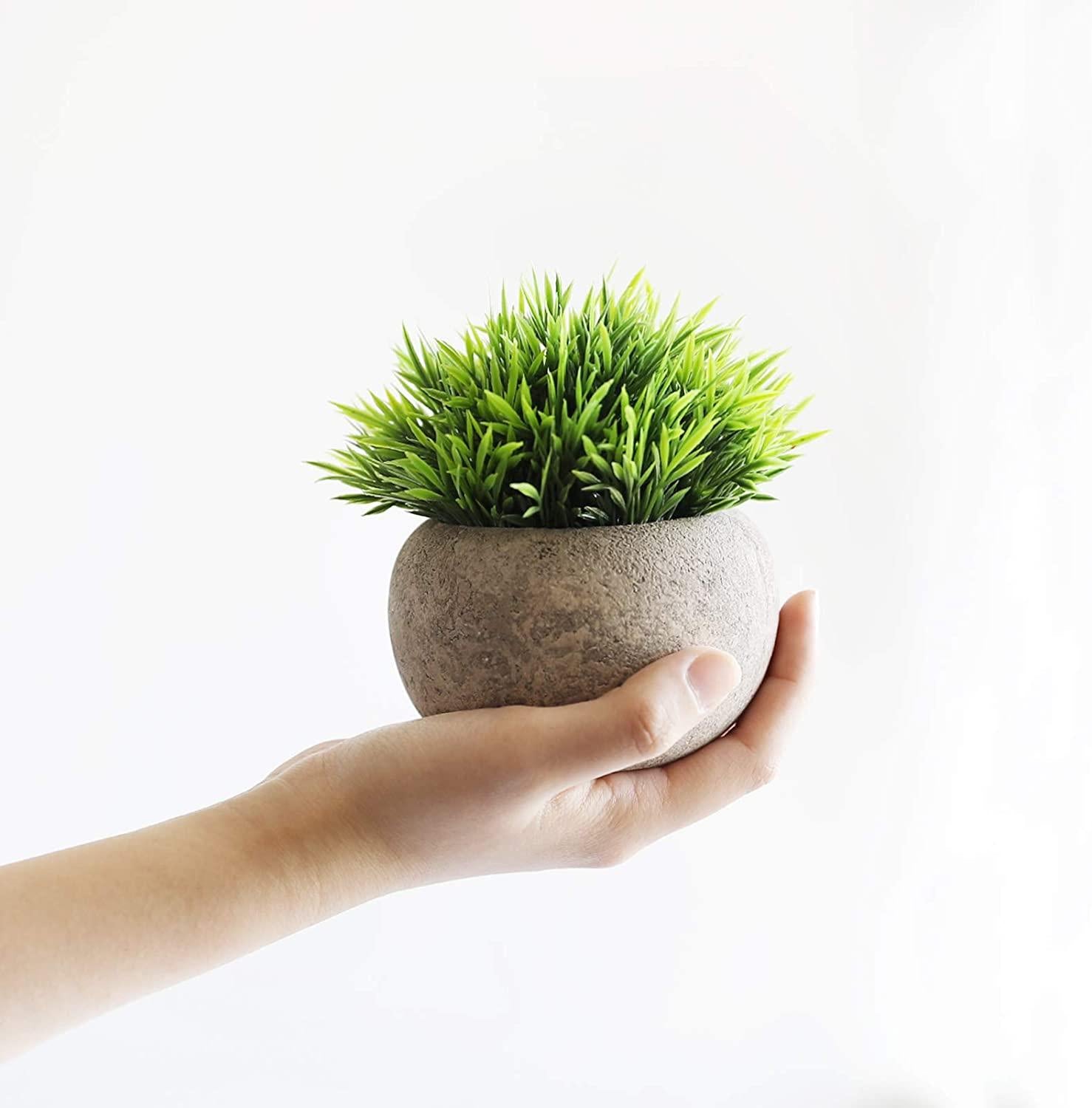 fake indoor plants small 2 Pcs Small Fake Plants for Home Decor Indoor,Artificial Faux Potted Greenery for House Office Decorations Latitude Run