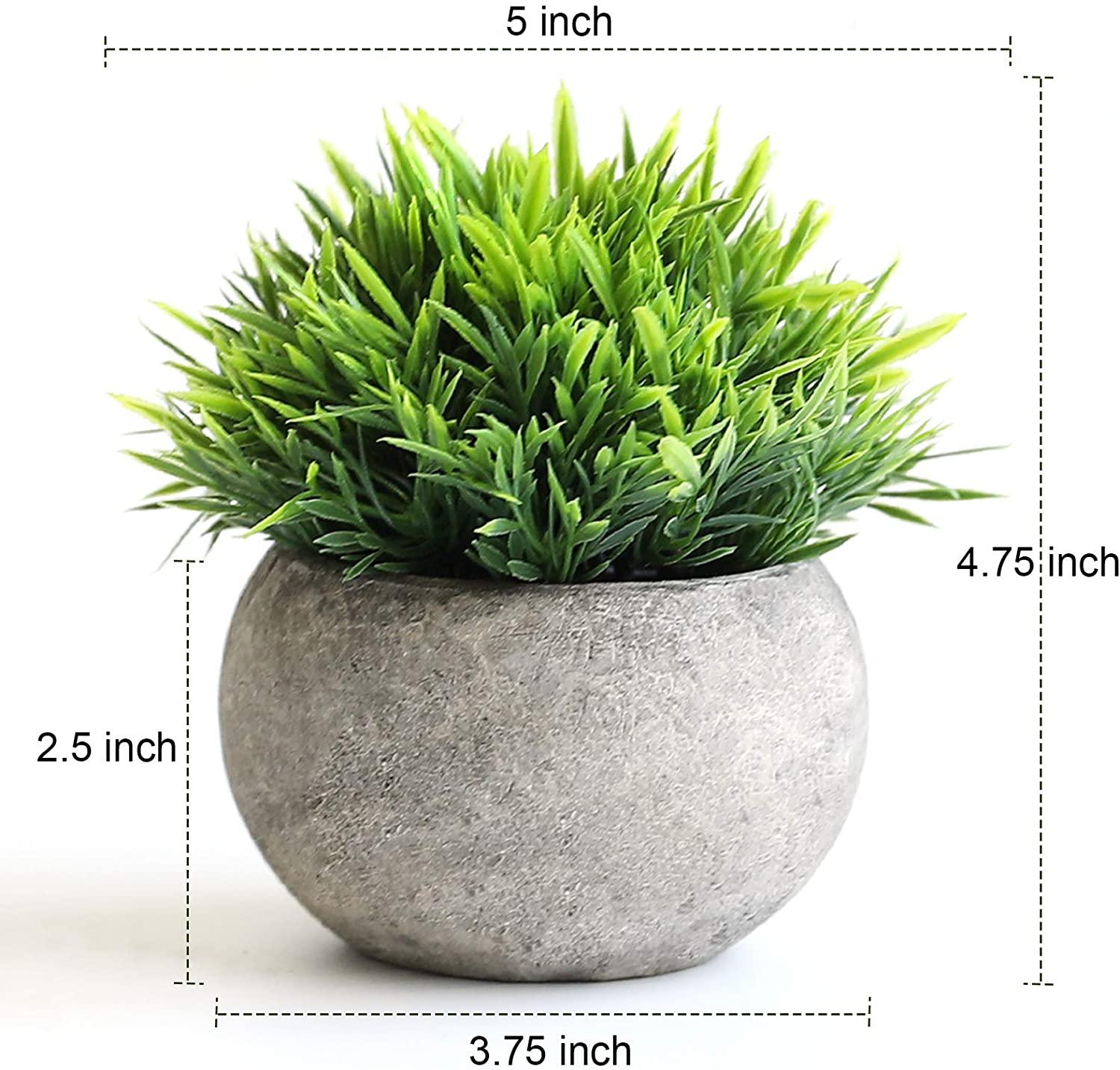 potted plant fake 2 Pcs Small Fake Plants for Home Decor Indoor,Artificial Faux Potted Greenery for House Office Decorations Latitude Run