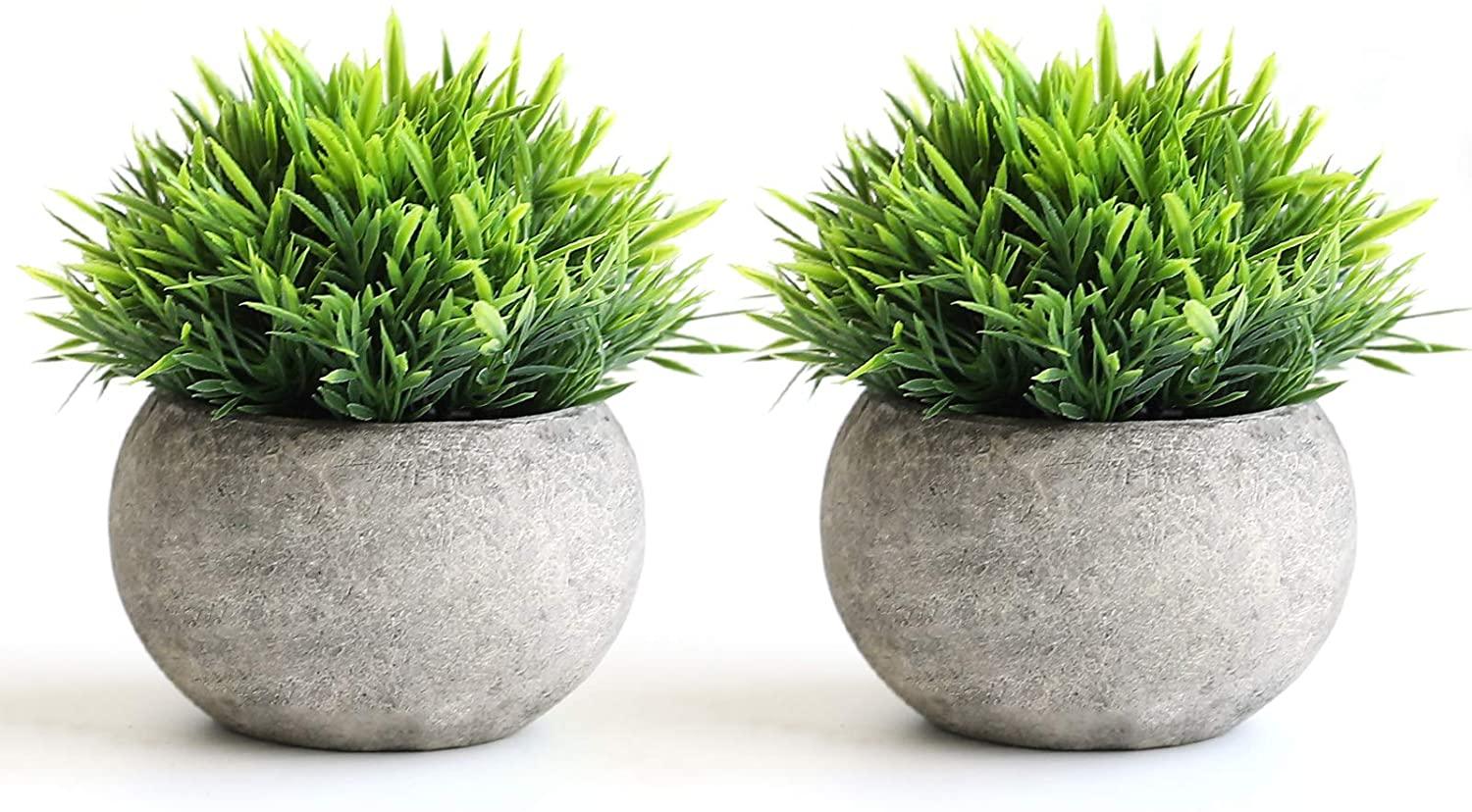 2 Pcs Fake Plants for Bathroom/Home Office Decor, Small Artificial Faux Greenery for House Decorations (Potted Plants) - If you say i do