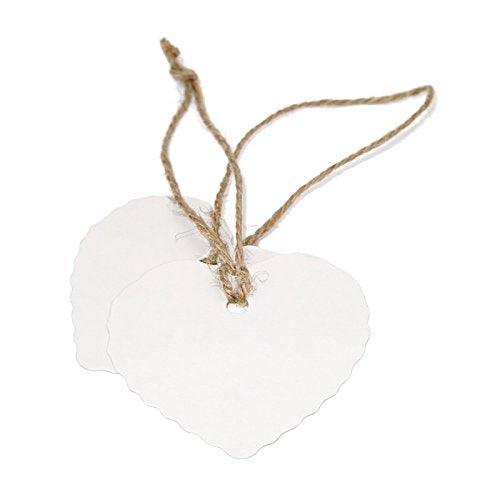 100PCS Kraft Paper Gift Tags Heart Paper Tags with Jute Twine 30 Meters Long for DIY Crafts & Price Tags,Valentine,Wedding and Party Favor - If you say i do