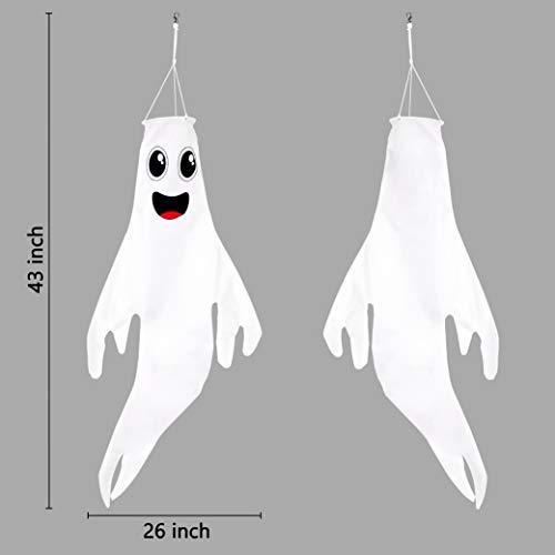 43" Halloween Ghost Windsocks Hanging Decorations - Flag Wind Socks for Home Yard Outdoor Decor Party Supplies (3 Pieces) - If you say i do