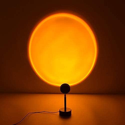 X-Kim 16 Colors Sunset Lamp Projector 360 Degree Rotation Color Changing Rainbow Projection Light Romantic Visual LED Light with Tripod Sunset Floor