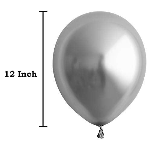 3.2g 12Inch 100pcs Metallic Chrome Balloon in Silver for Wedding Birthday Party Decoration - If you say i do