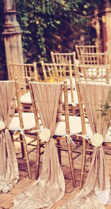 Sequin Chair Sashes Table Runners / Chair Bow Sashes for Wedding Event Party Ceremony Reception - If you say i do