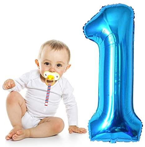 40" Number 1 Blue Balloon and Blue Confetti Balloons,Foil Mylar Blue Balloons Party Supplies for 1st Birthday Party - If you say i do