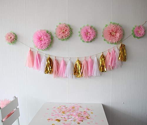 Paper Flower Garland, Nursery Wall Decor, Birthday Party Garland