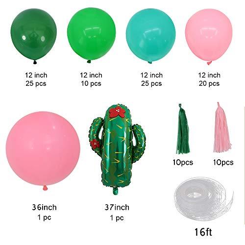 Balloon Garland Kit Pink Green Arch Giant Cactus Balloon 36ââ‚?Pink Round Balloon 80pcs Latex Balloons with Paper Tassels for Birthday Party - If you say i do