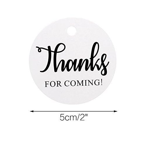 2" Thanks for Coming Tags,100 PCS Round Tags,Kraft Paper Gift Tags with 100 Feet Natural Jute Twine Perfect for Baby Shower,Wedding Party Favor - If you say i do