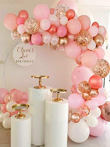 126 Pieces Rose Gold Balloons, Rose Gold Pink Balloon Garland Arch Kit - If you say i do