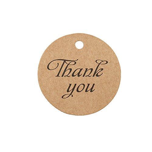 Thank You Tag, Paper Gift Tag Round Gift Tags with 100 Feet Natural Jute Twine Perfect for Crafts & Price Tags Labels,Wedding favor Tags (Brown) - If you say i do