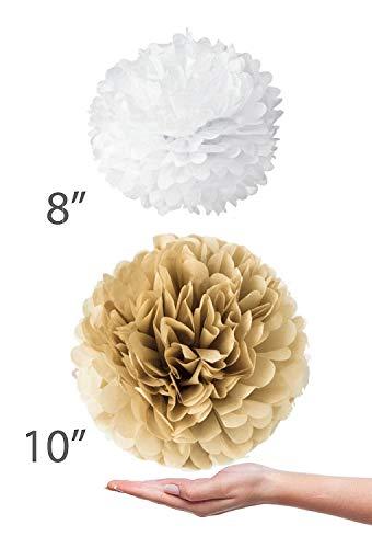 20 Pcs Tissue Paper Pom Poms Kit (14", 10", 8", 6" Tissue Paper Flowers) for Wedding, Birthday, Engagement Party Décor, Boy or Girl Nursery Decoration - If you say i do