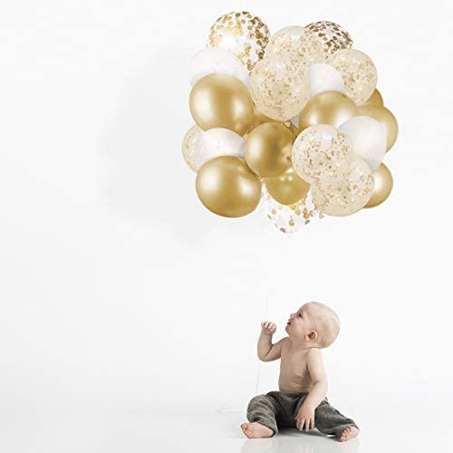 60 Pack Gold Balloons + Gold Confetti Balloons w/Ribbon | Balloons Gold | Gold Balloon | Gold Latex Balloons | Golden Balloons - If you say i do