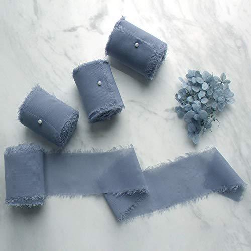 Blue Jade Chiffon Ribbon Fringe Sample Color Swatches 1-3/4 x 5Yd