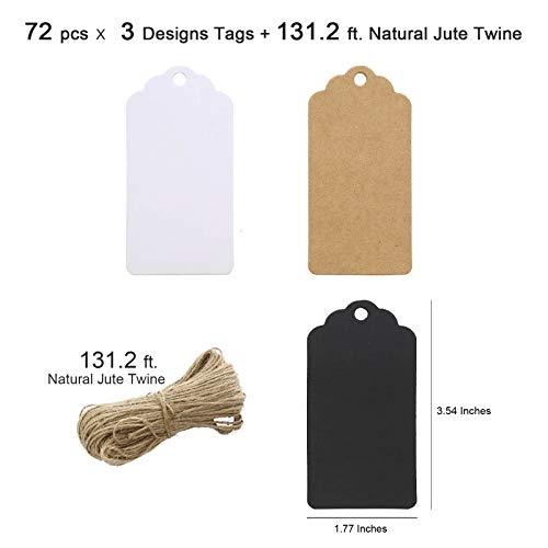 Paper Gift Tags with Strings, 216 PCS Craft Tags with 131 ft. Natural Jute Twine, Perfect for Wedding, Birthday, Events - If you say i do