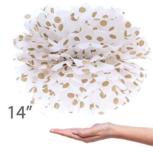 20 Pcs Tissue Paper Pom Poms Kit (14", 10", 8", 6" Tissue Paper Flowers) for Wedding, Birthday, Engagement Party Décor, Boy or Girl Nursery Decoration - If you say i do