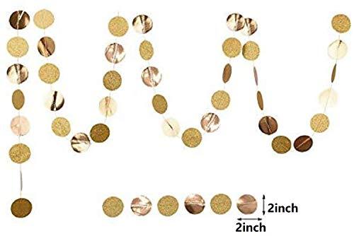5Pcs Glitter Champagne Gold Paper Circle Dots Garland Banners Streamers Hanging Bunting Ornament for Engagement Party Bridal Shower Wedding - If you say i do