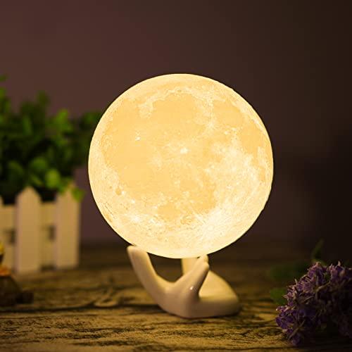 Moon Lamp Balkwan 3.5 inches 3D Printing Moon Light uses Dimmable and Touch Control Design,Romantic Funny Birthday Gifts for Women ,Men,Kids - If you say i do
