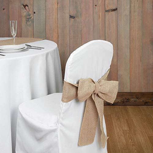 6"X108" Pack of 10 Natural Jute Burlap Chair Bow Sashes for Wedding Event Party Ceremony Reception Decoration Supplies Wholesale - If you say i do
